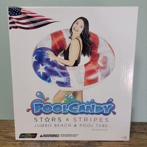 Jumbo Pool Tube 48"‎ Stars & Stripes New Beach Lake Summer Water Patriotic